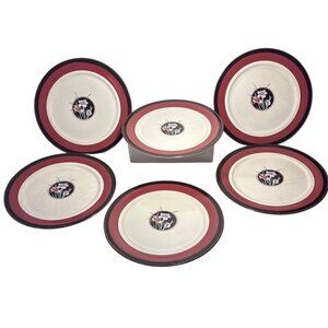 Nitto Meadow Stone Imperial Garden Dinner Plates Set Of 6 Floral Design Japan